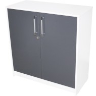 Office Alb/Gri Comoda Birou 2 usi Office Alb/Gri Comoda Birou 2 usi